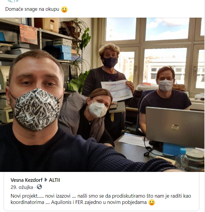 Pročitajte više o članku Facebook-Objava o internom sastanku timova Aquilos i FER