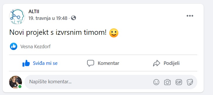 Pročitajte više o članku Facebook objava vijesti o projektu
