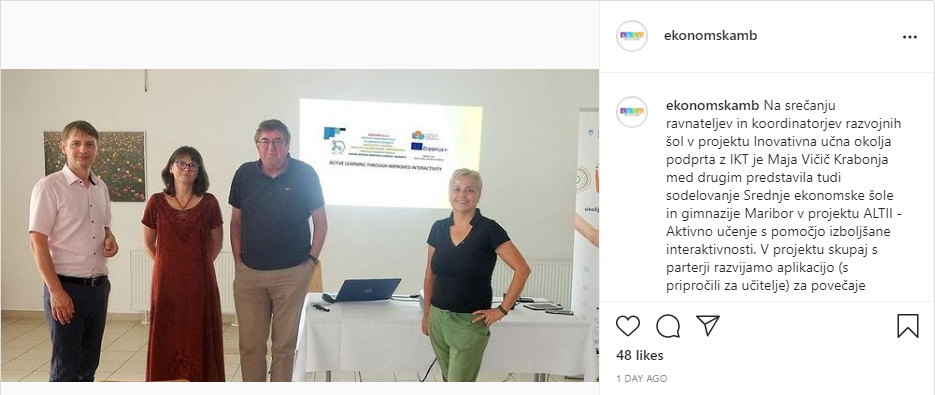 Pročitajte više o članku SEŠG – instagram objava o predstavljanu ALTII projekta